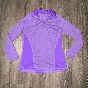 C9 Champion Womens Pullover Top 1/4 Zip Long Sleeve Collared Purple Size M